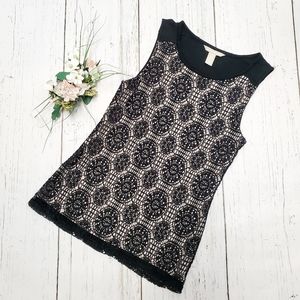 Banana Republic Crochet Black Lace Sleeveless Top